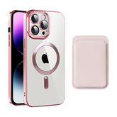 Transparent Magnetic Card Holder TPU Case for iPhone 15 Series