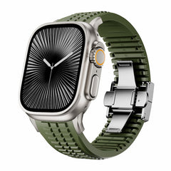 Silicone Strap with Stainless Steel Connector & Folding Clasp