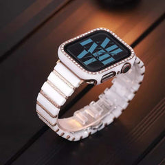 Fashion Ceramic Wrist Butterfly Clasp Band with Diamond Case