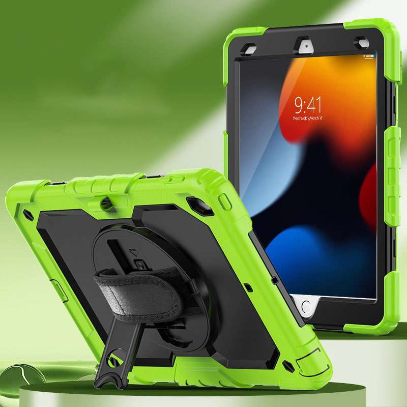 Silicone Tablet Protective Case with Strap and Stand for iPad Series