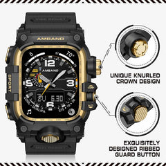 Mudmaster Style Stainless Steel Case TPU Strap Protective Sporty Band