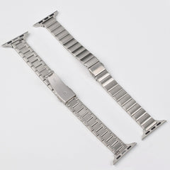 Bamboo-Style Stainless Steel Strap with Folding Clasp